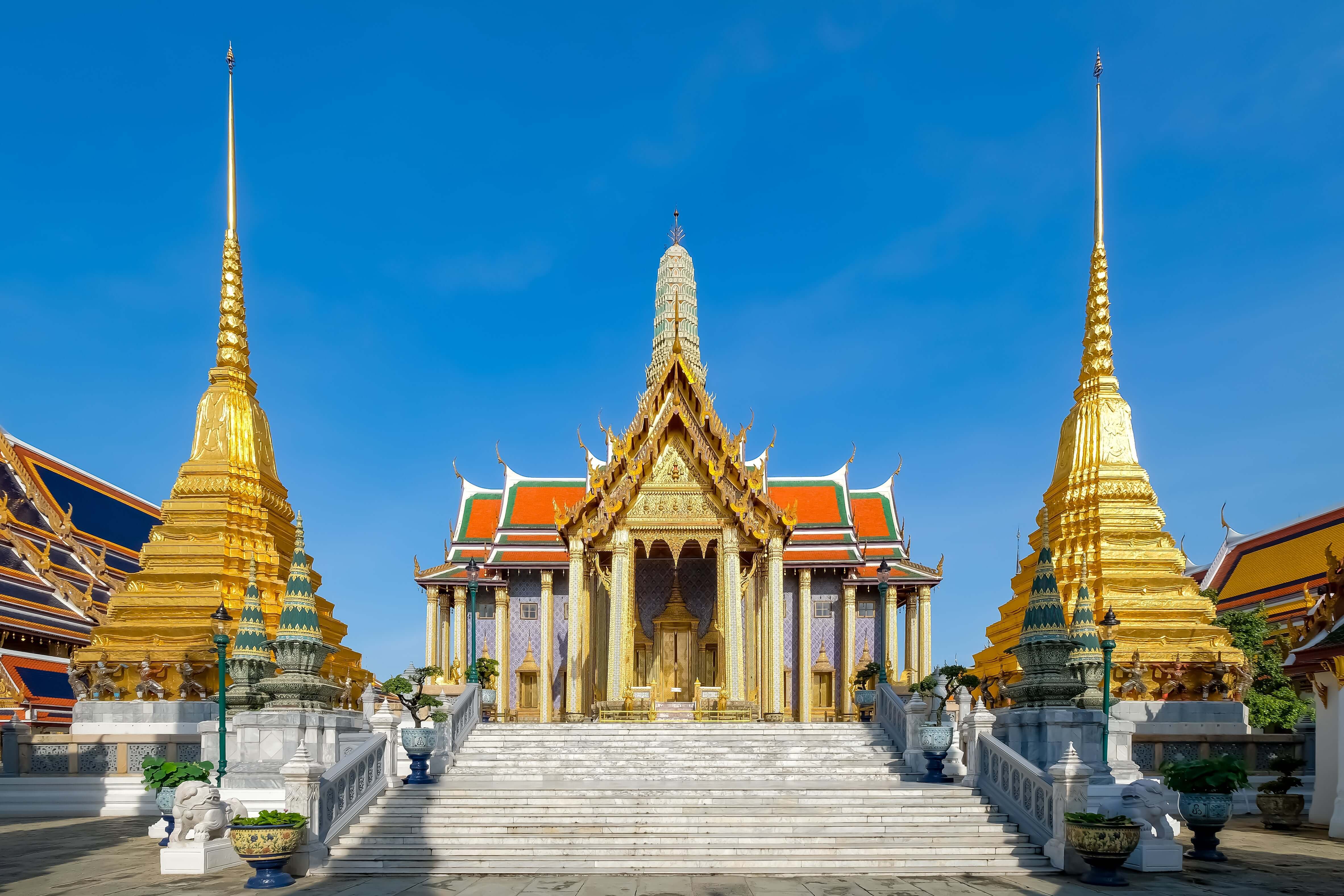 Wat Phra Kaew or Emerald Buddha Temple, landmark in Bangkok Thailand